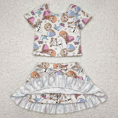 Baby Girls Clothes Cartoon Princess Top Skirts Sets GSD2358 4.10