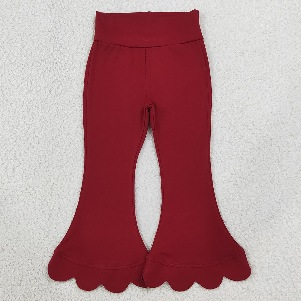 Baby Girls Pants Maroon Scallop Flare Pants Bottom P1082