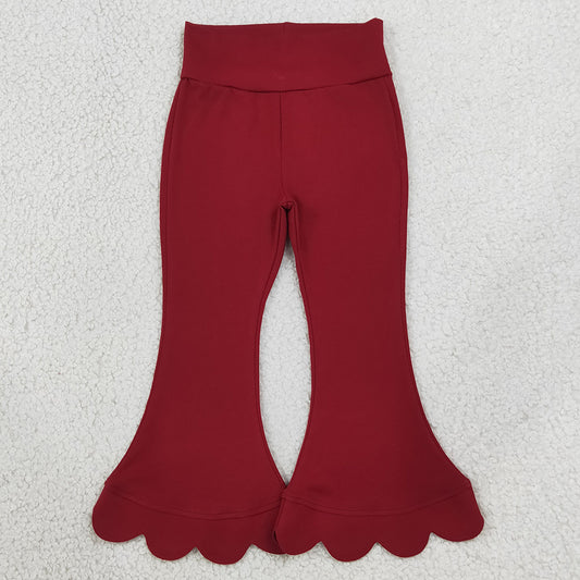 Baby Girls Pants Maroon Scallop Flare Pants Bottom P1082