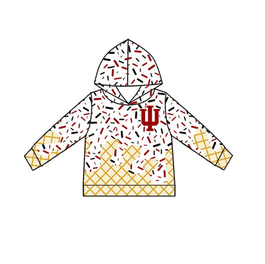 Preorder(moq 5) I red ice cream sprinkle toddler kids team hoodie 8.19