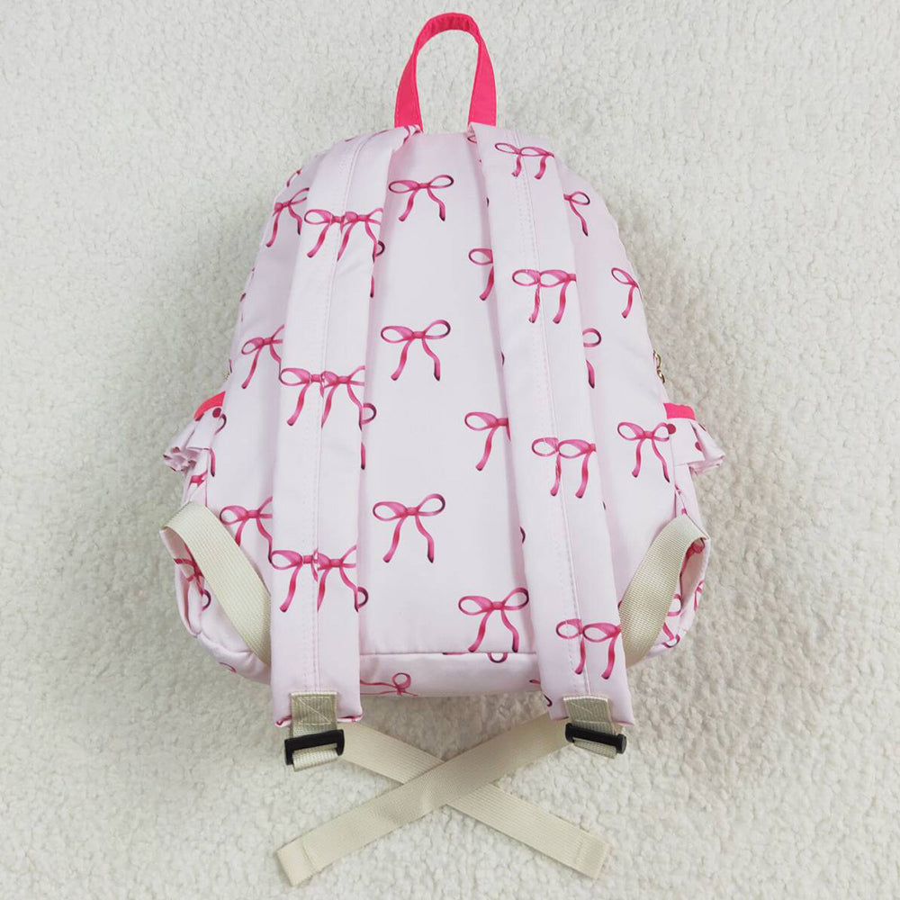 Baby Kids Girls Backpacks Pink Bows Backpack Zip Back Bags BA0233