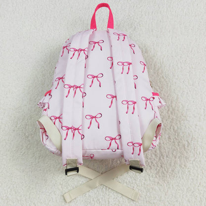 Baby Kids Girls Backpacks Pink Bows Backpack Zip Back Bags BA0233 8.5