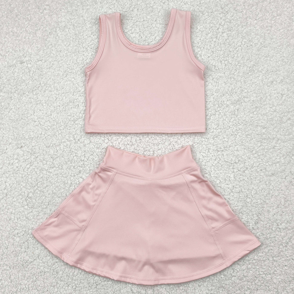 Baby Girls Clothes Pink Vest Top Sports Skorts Skirts Sets GSD1977 4.22