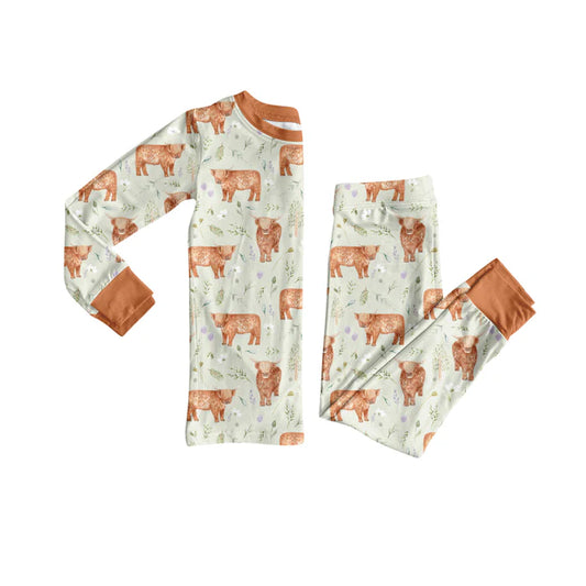 Preorder(moq 5) Baby Boys Western Cows Top Pants Lounge Wear Pajamas Sets 8.7