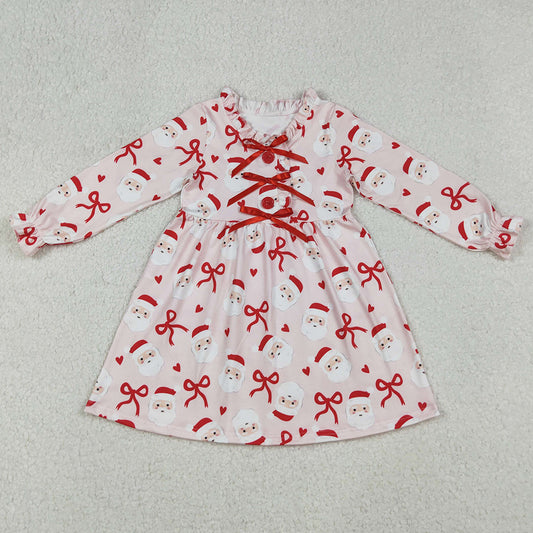 Baby Girls Dress Red Bows Santa Claus Christmas Knee Length Dresses GLD1233 9.13