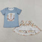 Baby Girls Clothes Short Sleeve Crosses Rabbit Top Skirt Shorts Easter Clothes Sets GSD3486