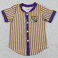 Baby Boys Clothes Purple Stripe Geaux Tigers Team Button T-shirts Top BT1745