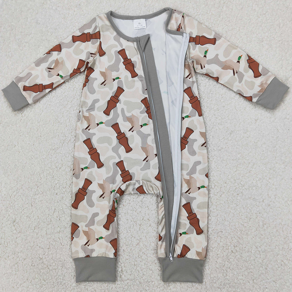 Baby Infant Boys Rompers Camo Duck Call Zip Rompers LR2063 3.27