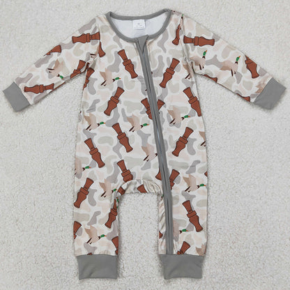 Baby Infant Boys Rompers Camo Duck Call Zip Rompers LR2063 3.27
