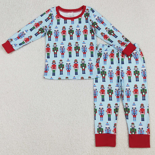 Baby Boys Pajamas Christmas Soldiers Blue Top Pants Pajamas Sets BLP1242 9.13
