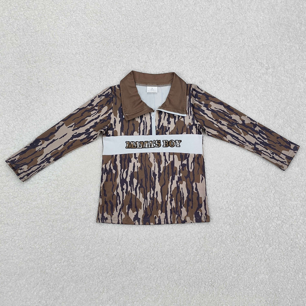 Baby Boys Clothes Bottomland Camo Mama's Boy Zip Pullovers Tops BT0971