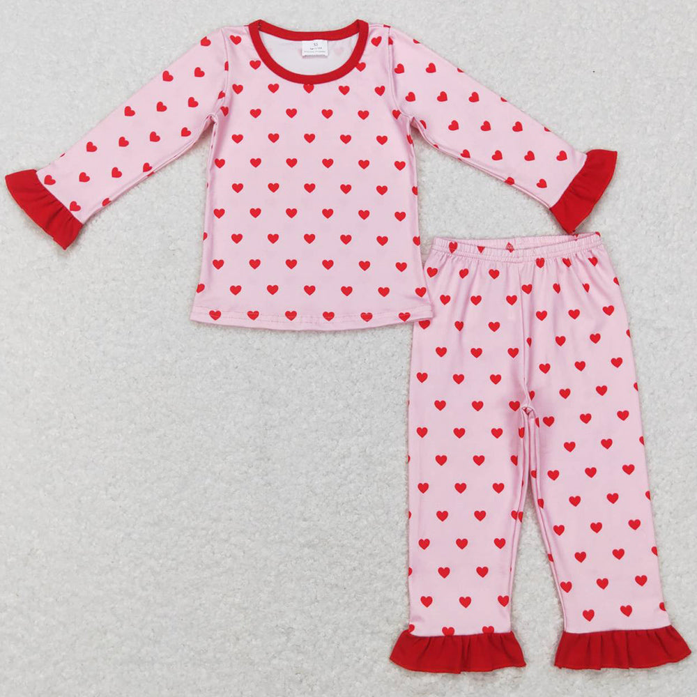 Baby Girls Pajamas Valentines Hearts Shirts Pants Pajamas Sets