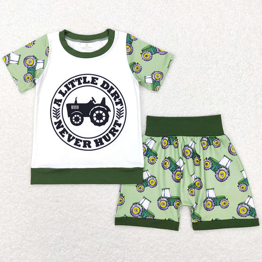 Baby Boys Clothes Tractors Farm Shirt Summer Shorts Sets BSSO0328