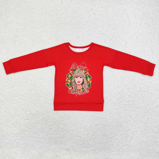 Baby Girls Clothes Tops Christmas Red Long Sleeve Tee Shirts Tops GT0703