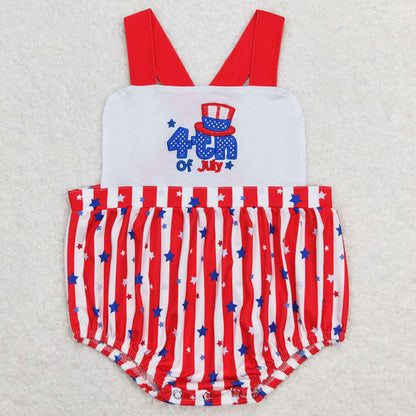 Baby Infant Boys Rompers Stars 4th Of July Straps Stripes Rompers SR0810