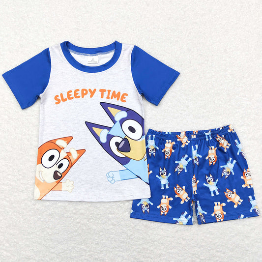 Baby Boys Pajamas Dogs Sleepy Time Shorts Pajamas Sets BSSO0421