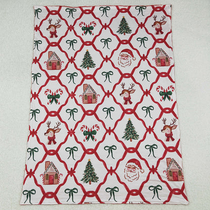 Baby Kids Blankets Deer Santa Candy Cane Girls Christmas Blankets BL0219 9.13