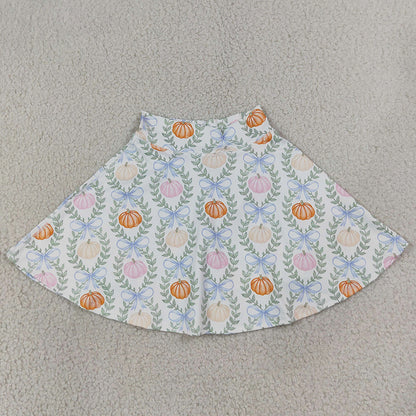 Baby Girls Skirts Colorful Pumpkins Bows Checked Fall Yoga Active Skirt Shorts Bottom GLK0317