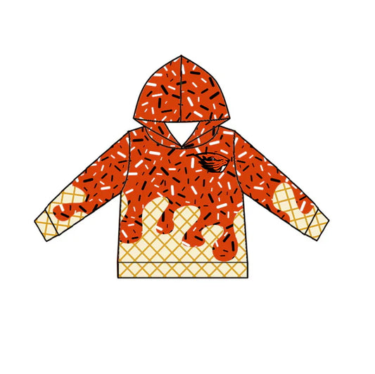Preorder(moq 5) orange ice cream sprinkle toddler kids team hoodie 8.19