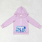 Baby Girls Clothes Top Lavender Ruffle Hooded Sea Weed Pocket Long Sleeve Tops GT0625