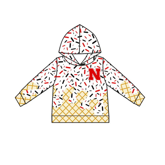 Preorder(moq 5) N red ice cream sprinkle toddler kids team hoodie 8.19