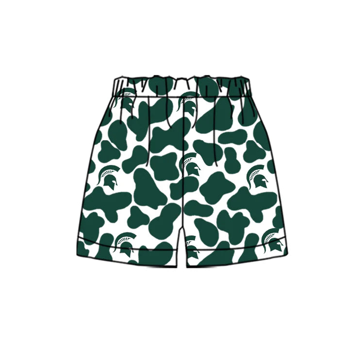 MOQ 5 pcs M green camo kids boys team shorts 8.18
