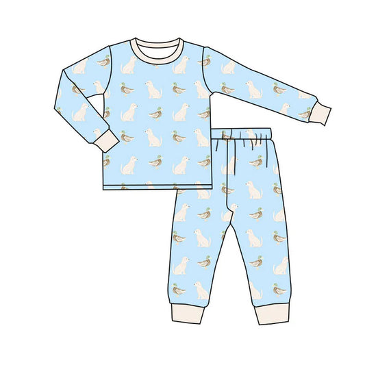 Preorder(moq 5) Baby Boys Ducks Dogs Top Pants Hunting Pajamas Sets 10.30
