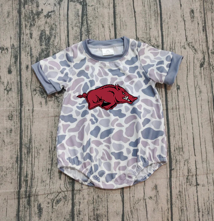 Preorder (moq 5)Baby Boys Grey Camo Red Bulls Team Rompers 10.30