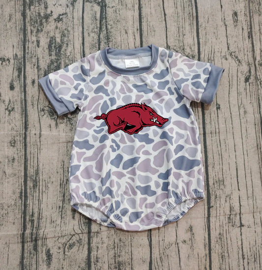 Preorder (moq 5)Baby Boys Grey Camo Red Bulls Team Rompers 10.30