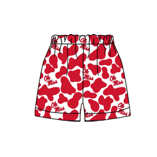 MOQ 5 pcs O M red camo kids boys team shorts 8.18