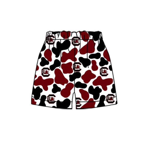 MOQ 5 pcs maroon black camo kids boys team shorts 8.18