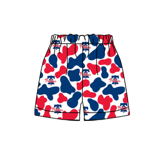 MOQ 5 pcs P blue red camo kids boys team shorts 8.18