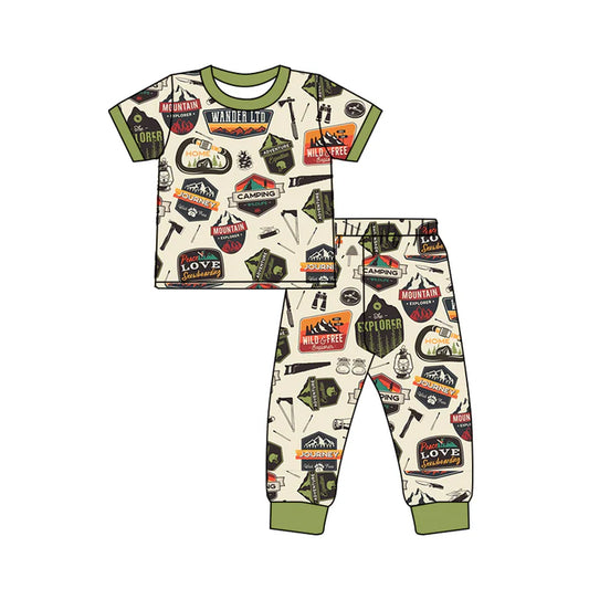 Preorder(moq 5)Baby Boys Camping Top Pants Hunting Pajamas Sets 12.16