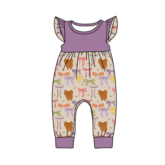 preorder(moq 5) Baby Girls Flutter Sleeve Colorful Bows Butterfly Rompers 1.9