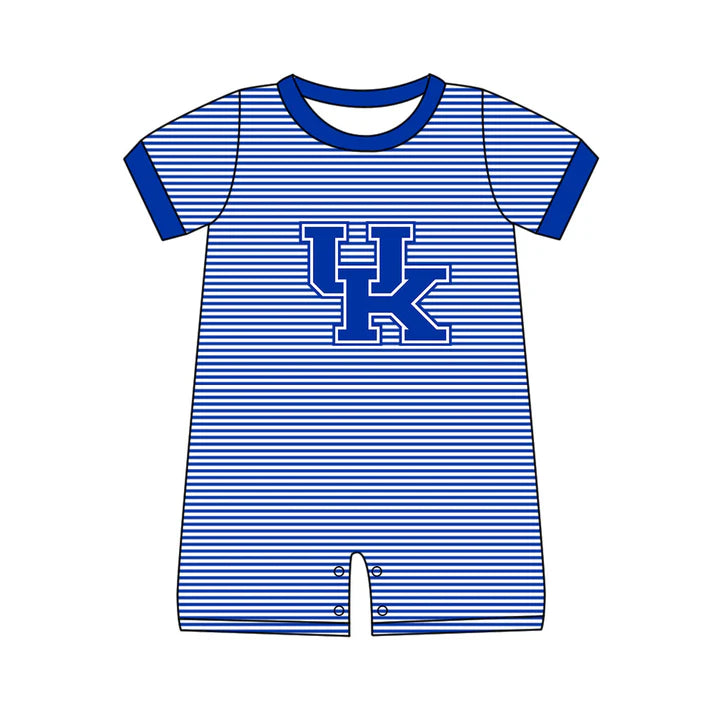 Preorder (moq 5)Baby Boys Blue Stripe UK Team Shorts Rompers 12.13
