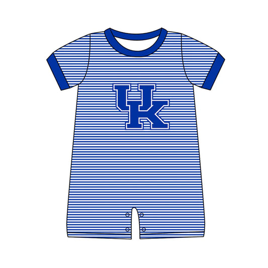 Preorder (moq 5)Baby Boys Blue Stripe UK Team Shorts Rompers 12.13