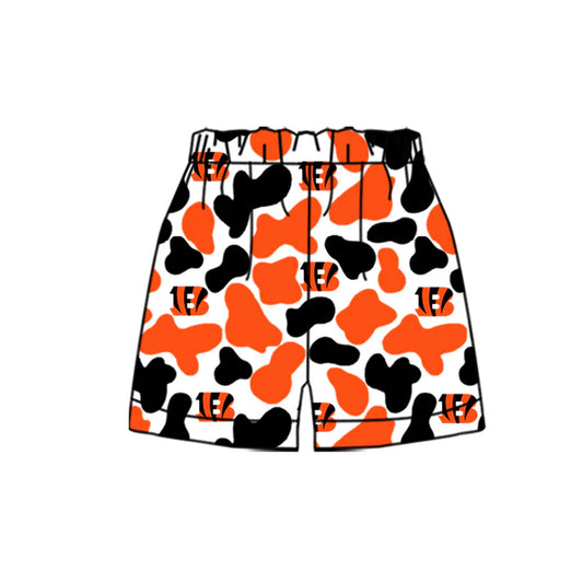 MOQ 5 pcs B orange blue camo kids boys team shorts 8.18