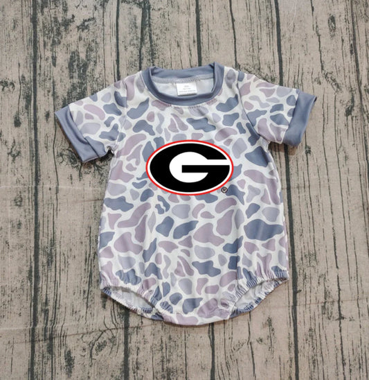Preorder (moq 5)Baby Boys Grey Camo G Team Rompers 10.30