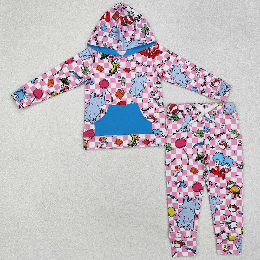 Baby Girls Clothes Reading Teacher Hooded Tops Pants Clothes Sets GLP1932