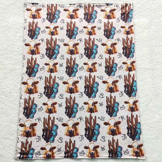 Baby Kids Blankets Western Cactus Cow Blankets BL0050