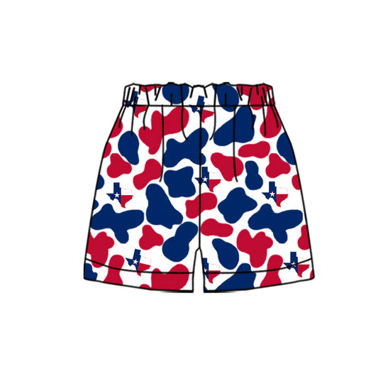 MOQ 5 pcs blue red camo kids boys team shorts 8.18