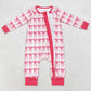 Baby Infant Girls Rompers Pink Bows Zip Long Sleeve Rompers LR1035
