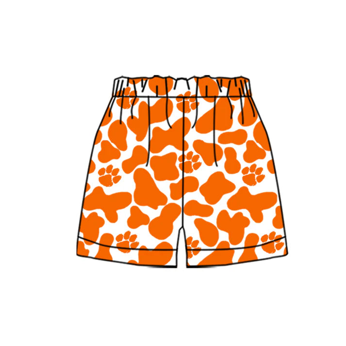 MOQ 5 pcs orange camo kids boys team shorts 8.18