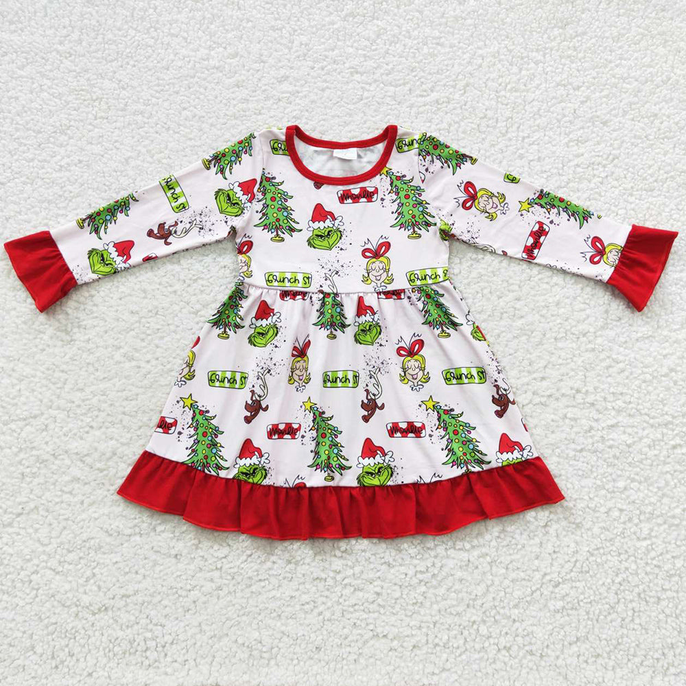 Christmas Baby Girls Dress Long Sleeve Cartoon Dresses GLD0235