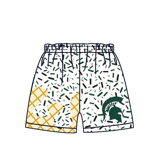 Preorder MOQ 5 M Green white ice cream sprinkle boys team shorts 8.21