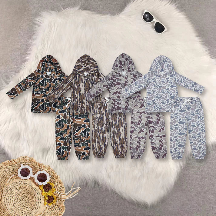 Sibling Baby Boys Camouflage Hooded Top Jogger Pants Outfits Clothes Sets 11.5
