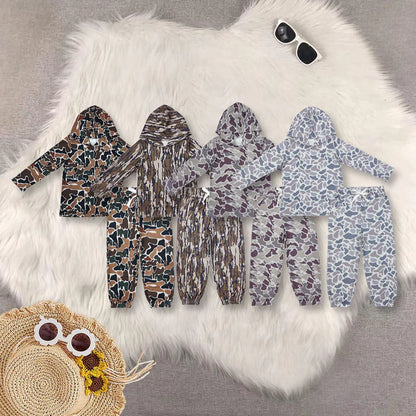 Sibling Baby Boys Camouflage Hooded Top Jogger Pants Outfits Clothes Sets 11.5