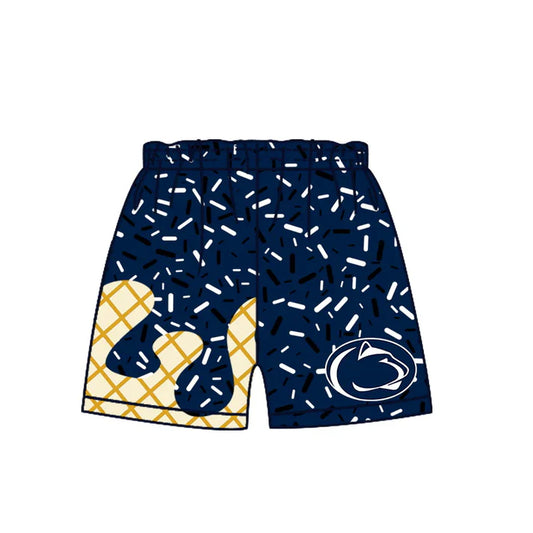 MOQ 5 pcs white navy ice cream sprinkle boys team shorts 8.21