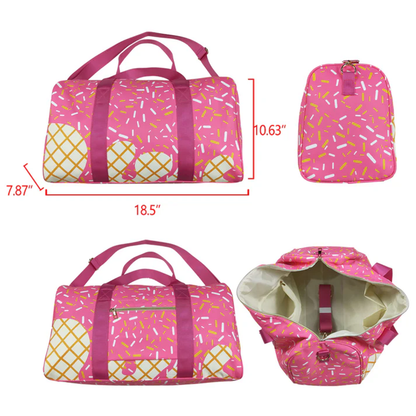 Boutique Kids Bags Pink Ice Cream Drip Zipper Gym Bags BA0298 5.23