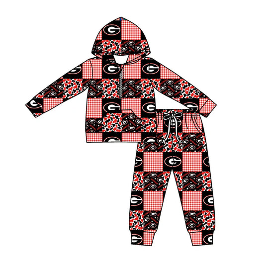Preorder (moq 5)Baby Boys Camo G Checked Zipper Pockets Hoodies Pants Team Clothes Sets 11.27